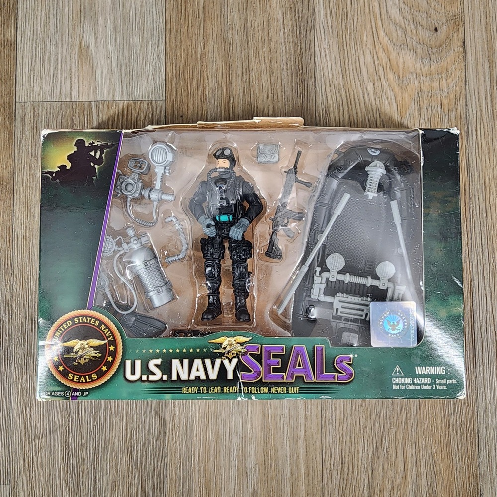 Vintage Excite US Navy SEALs Action Figure Recon Inflatable Water Craft Set 5148